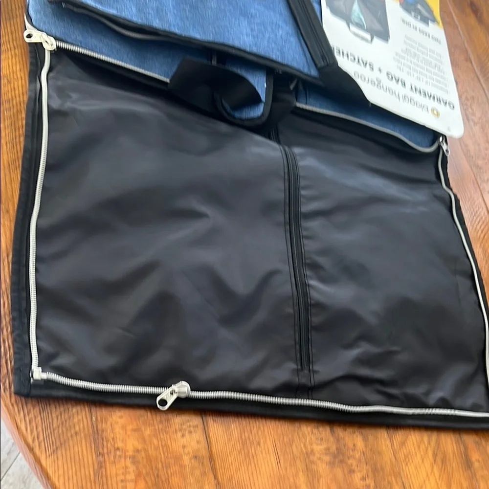 New Blue Garment Bag + Satchel by Biaggi. Garment bag + satchel.